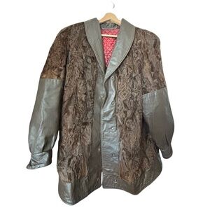 GENUINE COWHIDE AND LEATHER JACKET